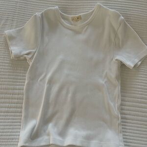 DONNI. White Ribbed Tee